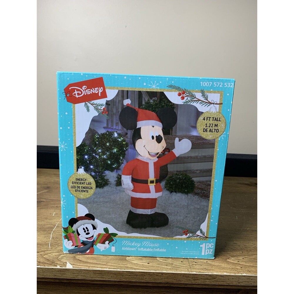 Gemmy Disney Mickey Mouse 4ft Airblown Inflatable 2022 Christmas Holiday New